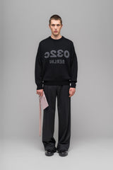 "SELFIE" SWEATER BLACK/BLACK MELANGE