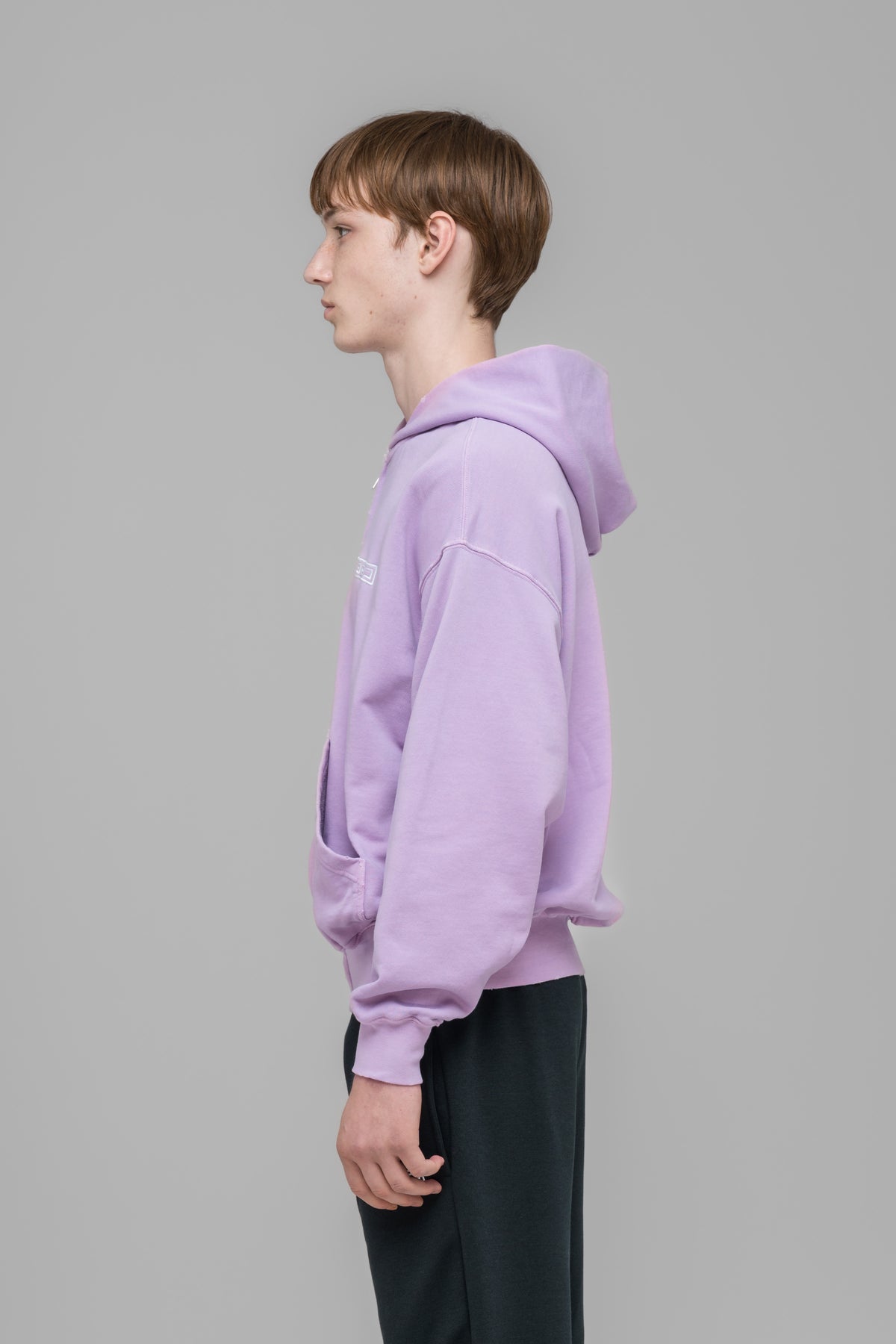 "ROUTINE" ZIP HOODIE FADED PINK