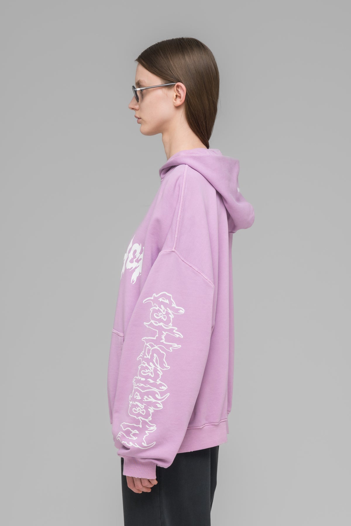 "FAITHLESS" OVERSIZED HOODIE FADED PINK