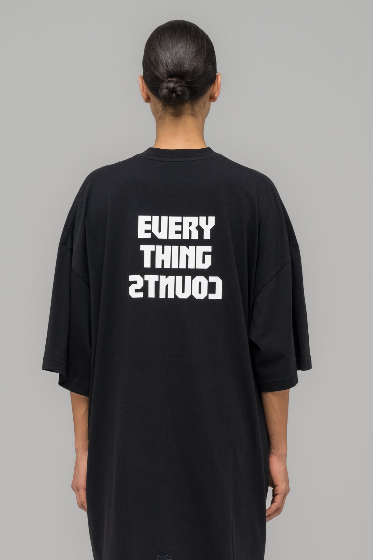 "POINT ZERO" OVERSIZED T-SHIRT WASHED BLACK