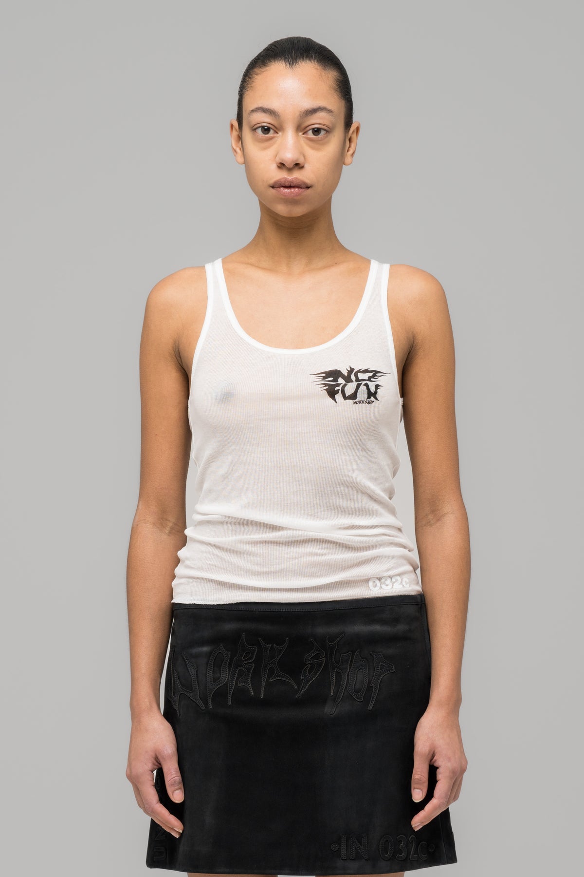 "BLACK SUN" FINE RIB TANK TOP