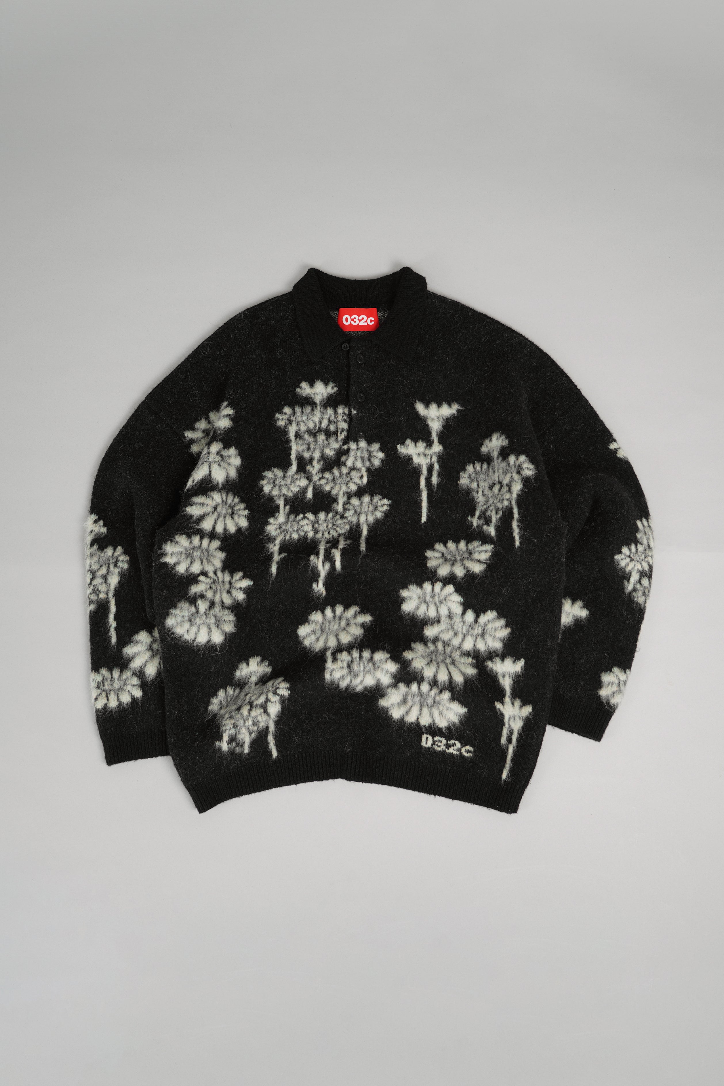 "MELTING DAISIES" KNIT LS POLO SHIRT