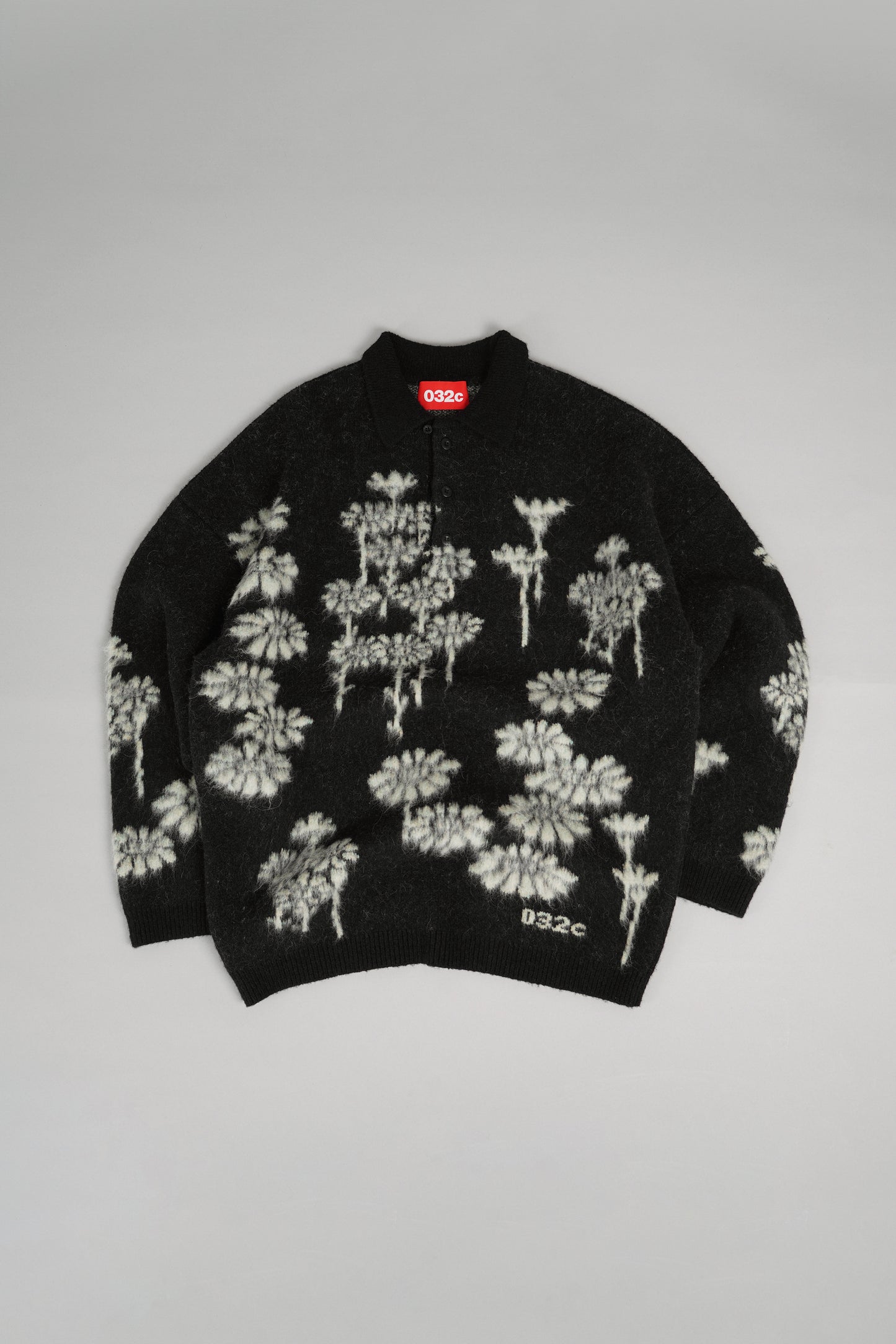 "MELTING DAISIES" KNIT LS POLO SHIRT