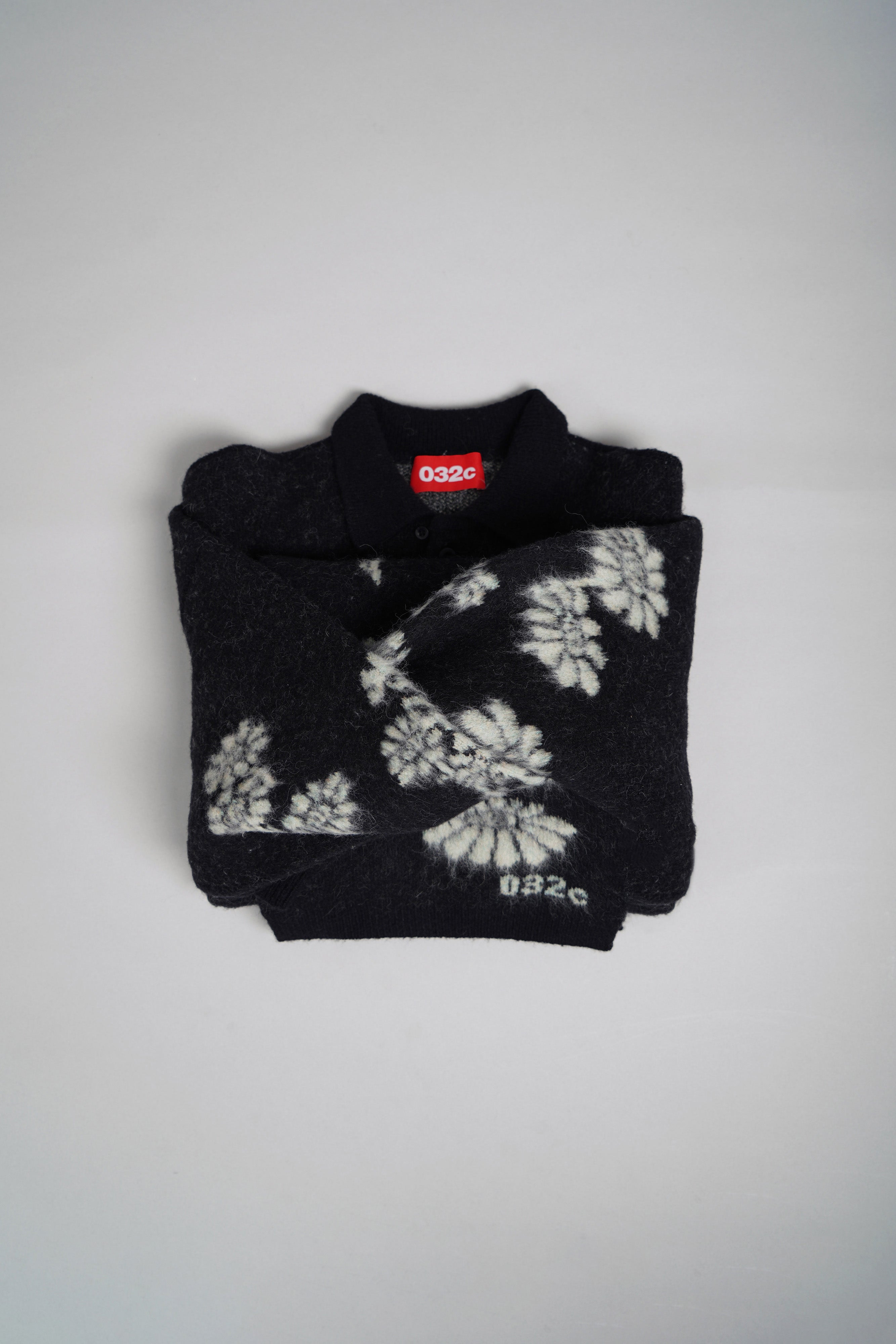 "MELTING DAISIES" KNIT LS POLO SHIRT