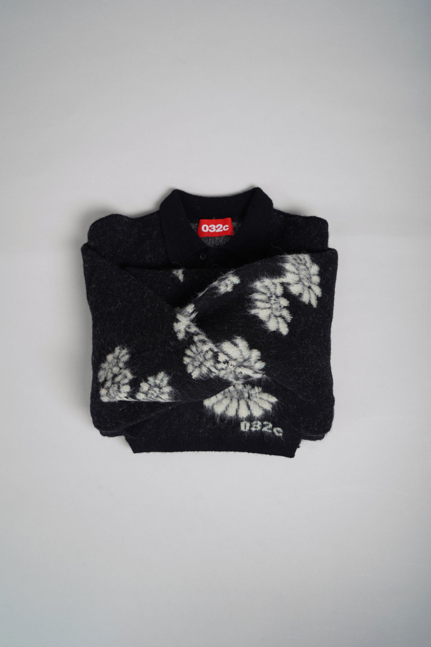 "MELTING DAISIES" KNIT LS POLO SHIRT
