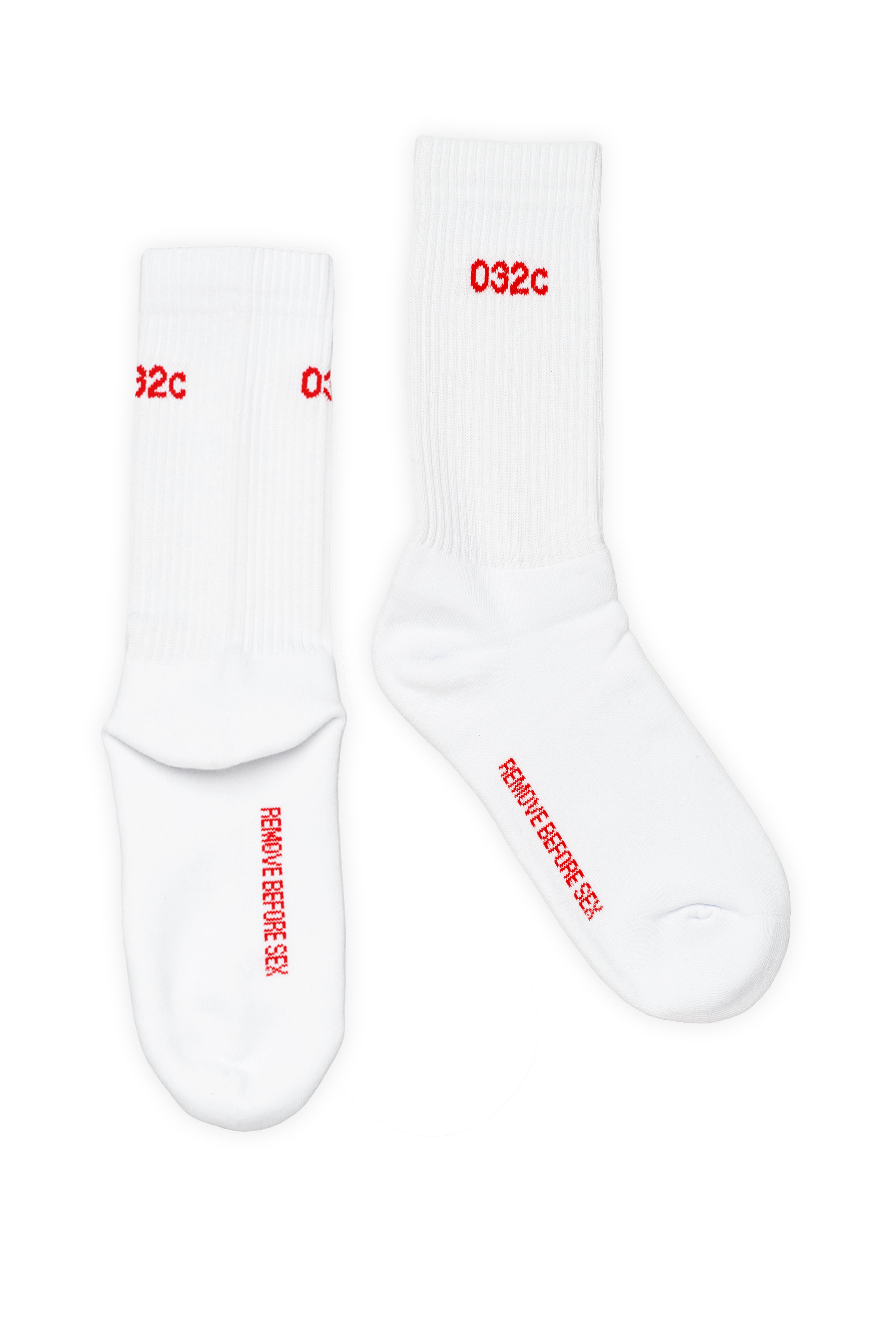 "REMOVE BEFORE SEX" SOCKS WHITE/RED
