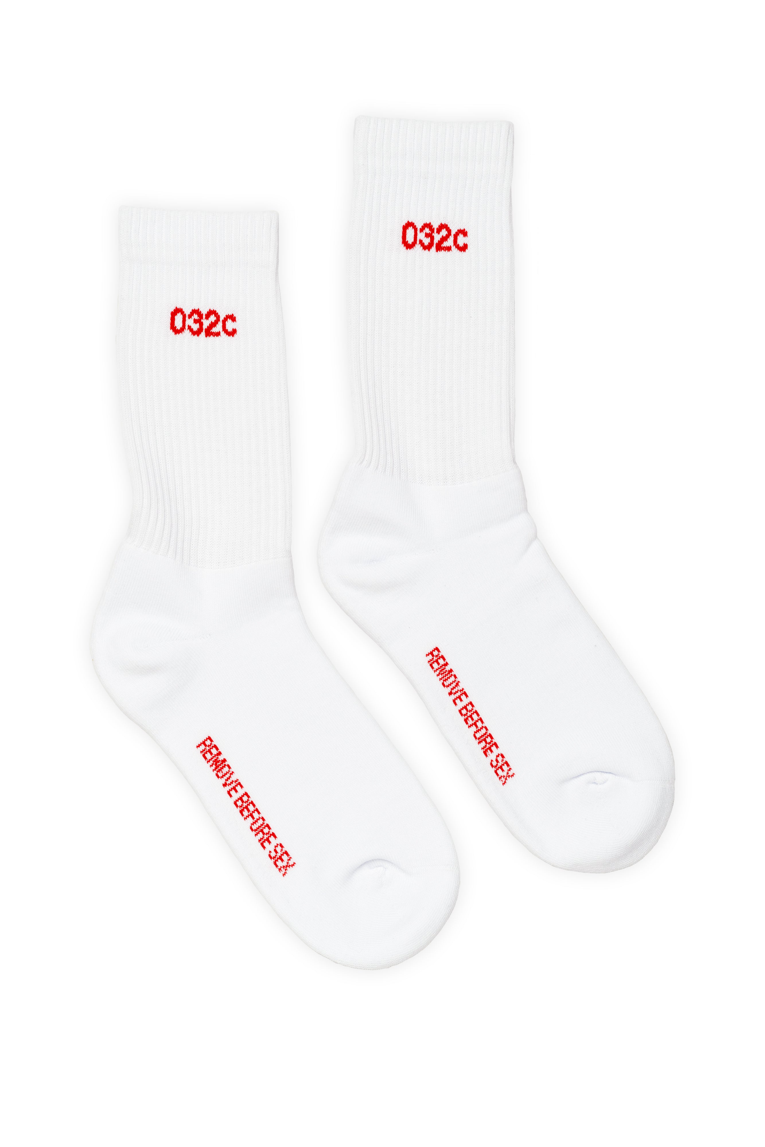 "REMOVE BEFORE SEX" SOCKS WHITE/RED