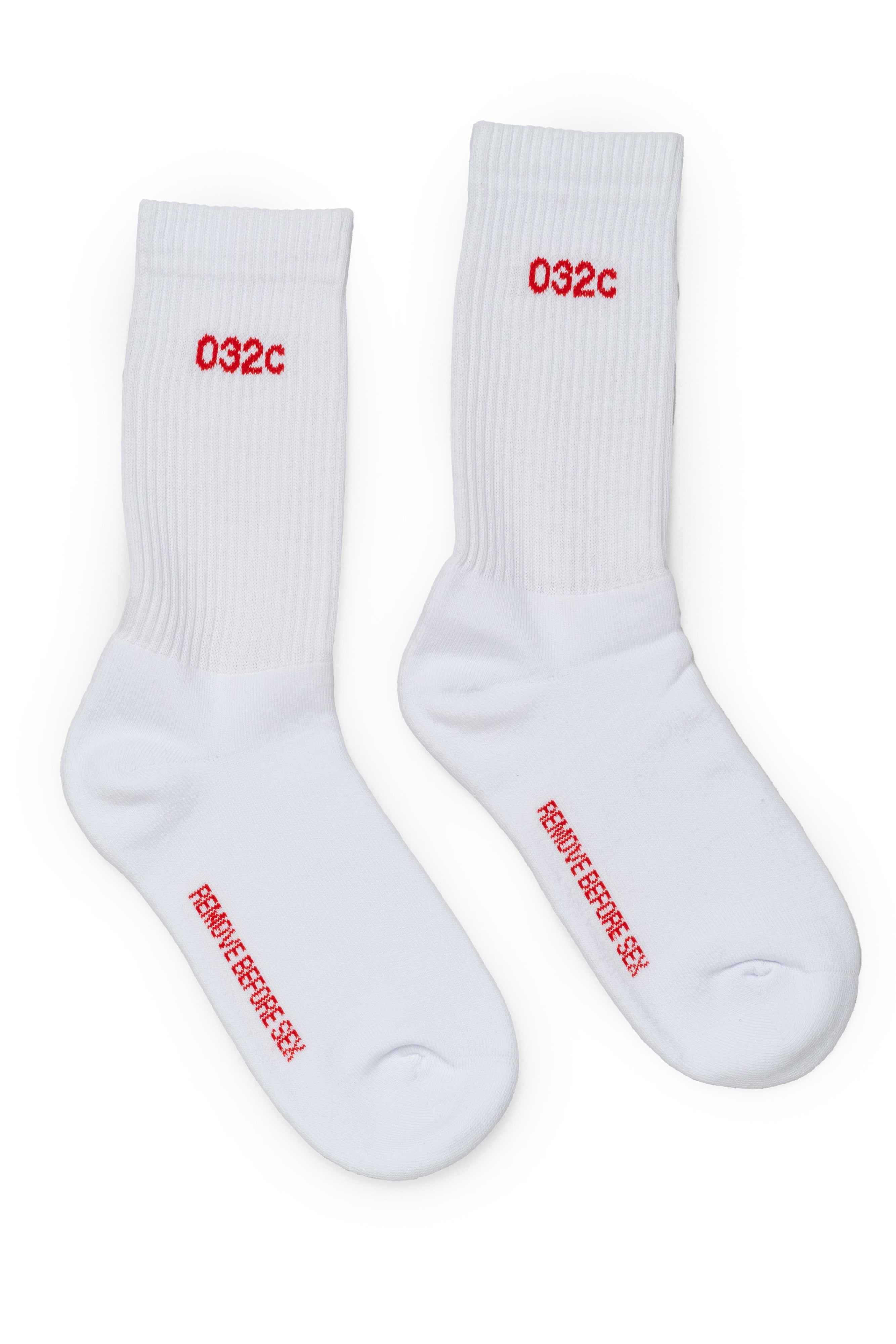 "REMOVE BEFORE SEX" SOCKS WHITE/RED - 032c