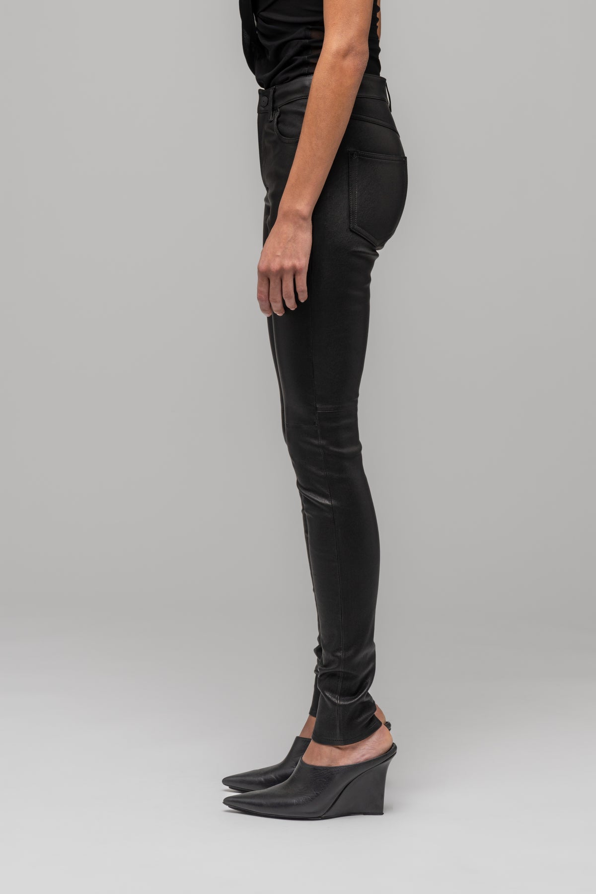 SKINNY LEATHER STRETCH TROUSERS