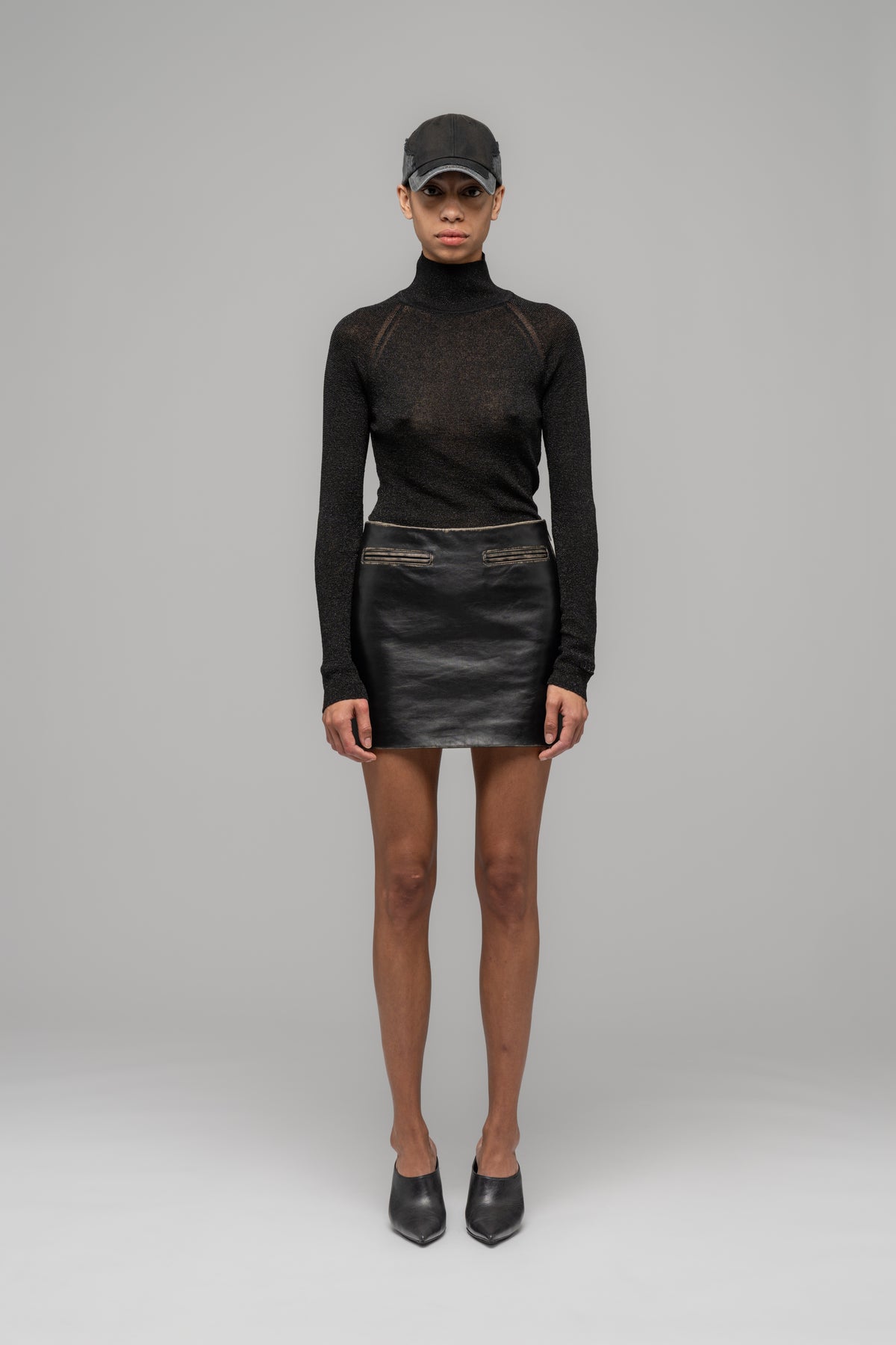 "UMA" LEATHER MINI SKIRT