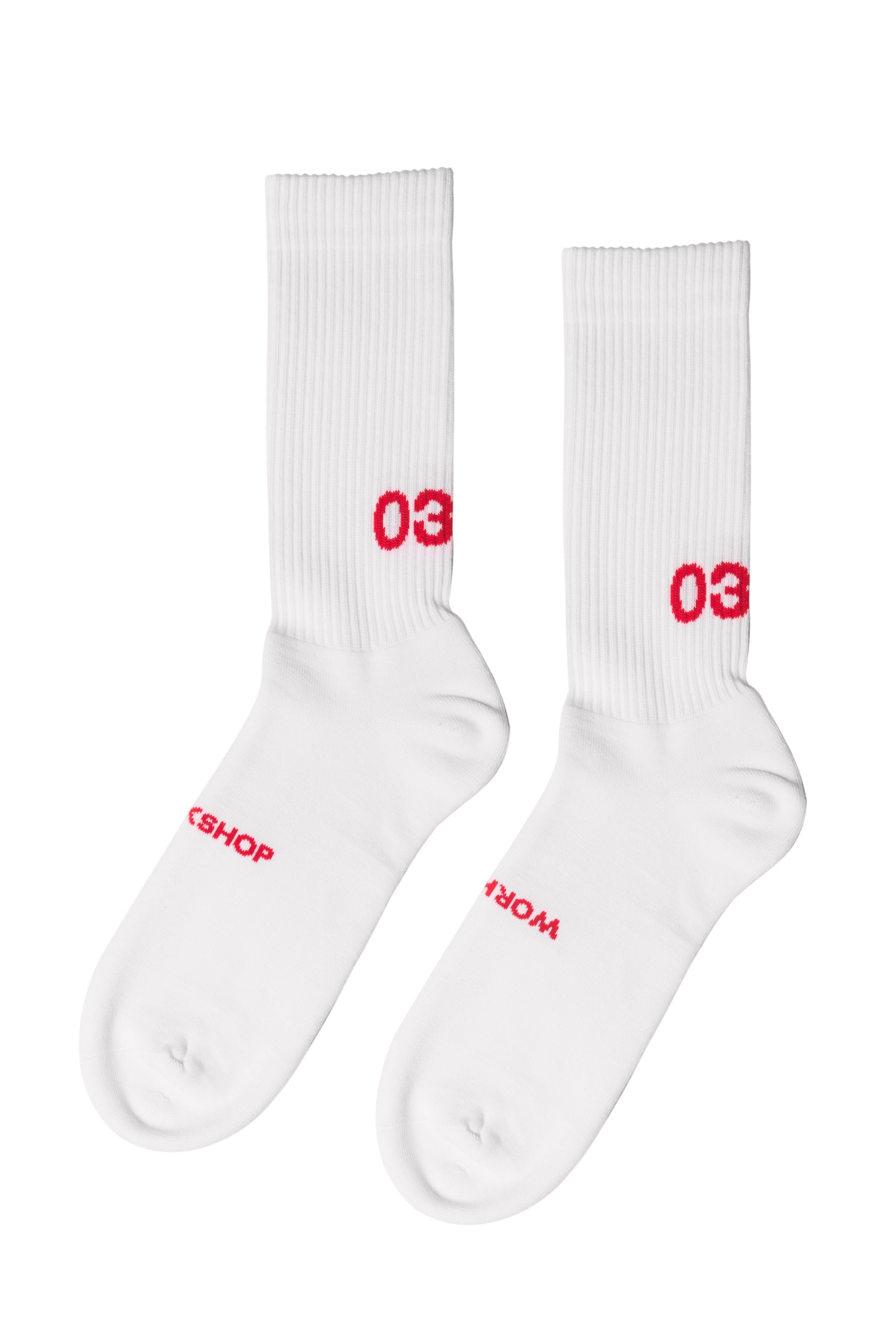 032c SOCKS WORKSHOP WHITE/RED