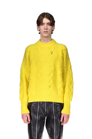 ''PIERCED'' HIGHLAND SWEATER