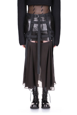 ''REEPER'' LEATHER HARNESS SKIRT